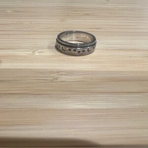 Spinner / Fidget Ring – Moon & Stars Design (Size 7)
